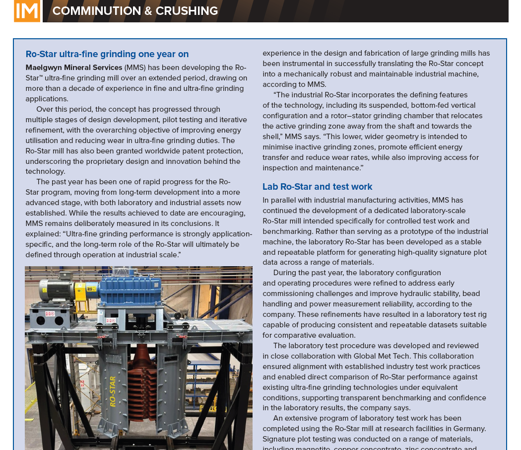 Ro-Star™ ultra-fine grinding technology